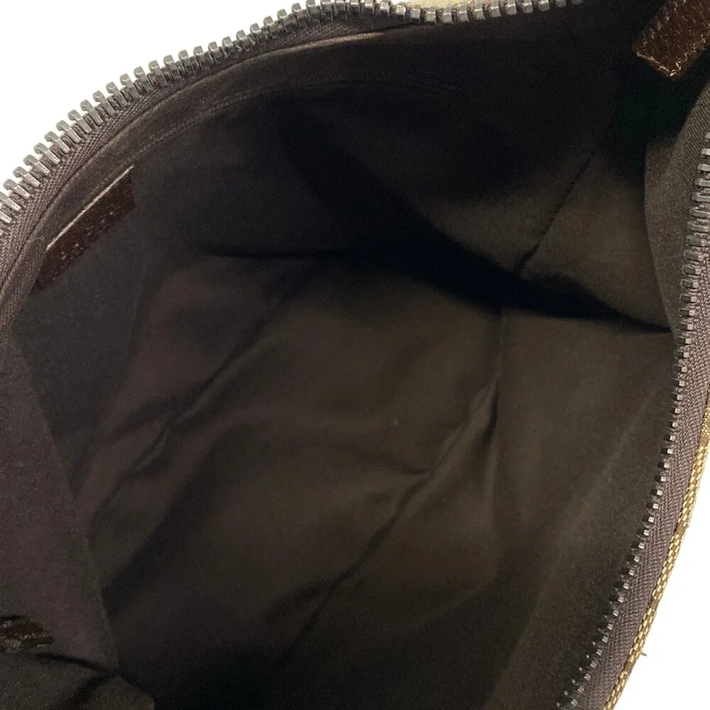 Gucci GG Shoulder Bag 115003 Beige Dark Brown Jacquard Leather
